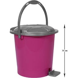 Kuber Industries Pink & Grey  2 Pieces Durable Pedal Dustbin With Handle - 10 L Each image 3