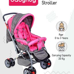 Babyhug Cosy Cosmo Stroller With Reversible Handle & Back Pocket - Blush Pink-11