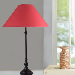 kapoor lampshades Margaux Maroon Cottan Fabric Shade Night Lamp With Mild Steel Base-picture-9