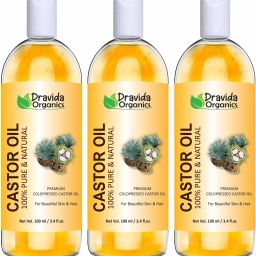 100% Organic castor oil for hair growth, skin and face. Coldpressed & Unrefined (Pack of 3)-71