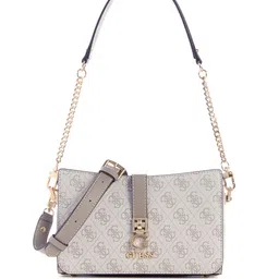 GUESS Brand Logo Printed Structured Shoulder Bag-image-58