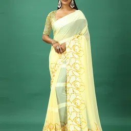 A.V.M. SILK MILLS Floral Printed Saree-image-91