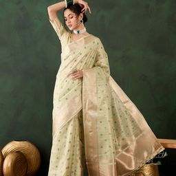 HMP Fashion Woven Design Zari Pure Silk Saree-image-84