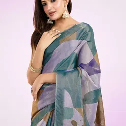 MORDEN MUSE Printed Tissue Silk Saree With Blouse Piece-picture-39