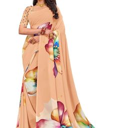 PARVOTSAV Orange Polyester Saree-image-66