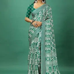 NIRMAL CREATION Ethnic Motifs Printed Pure Crepe Saree-13