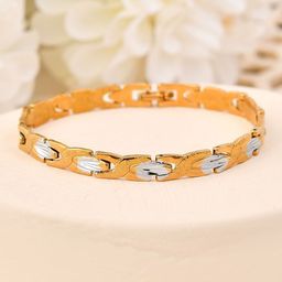 VOJ Men Brass Gold-Plated Link Bracelet-image-67