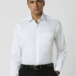 Van Heusen Men Spread Collar Solid Cotton Slim Fit Formal Shirt-image-57