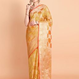 Areca Designer Ethnic Motifs Zari Organza Banarasi Saree-39