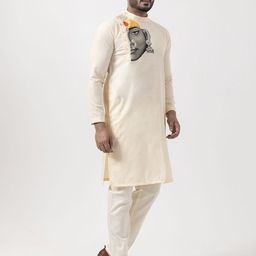 DEVOILER Men Ethnic Motifs Printed Regular Kurta with Pyjamas image 2