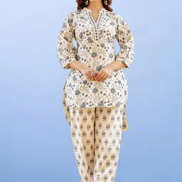 CUSTARD Printed Pure Cotton Tunic With Trousers-image-32