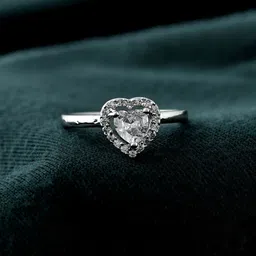 Voylla Rhodium-Plated AD Studded Valentine's Day Lover's Bliss Solitaire Finger Ring-40