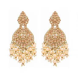 Yellow Chimes Gold-Plated Kundan Drop Earrings image 4