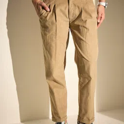 FUGAZEE Men Tapered Fit Pleated Trousers-image-48