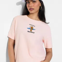 The Souled Store Women Tom & Jerry Graphic Printed Round Neck T-shirt-picture-42