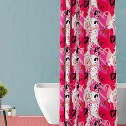 ArtzFolio Pink & Red Abstract Printed Waterproof Shower Curtain-image-40