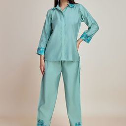 HERE&NOW Embroidered Shirt & Trousers Co-Ord-image-21