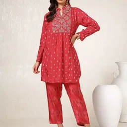 Soch Embroidered Tunic With Trousers Co-Ords-picture-30