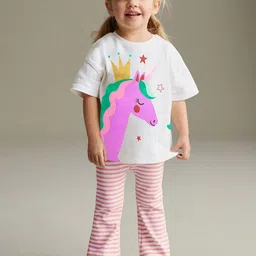 YK Girls Printed T-shirt With Leggings-image-48