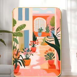 Myntra Elegant Homes Beige & Orange 1 Piece Wooden Mediterranean Patio Garden Wall Art-picture-26