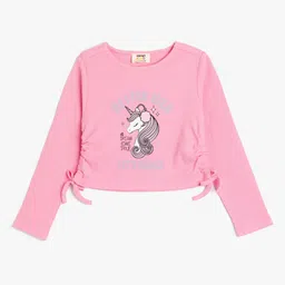 Koton Girls Typography Printed T-shirt-image-94