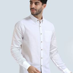 THE FORMAL CLUB Men Premium Spread Collar Solid Linen Casual Shirt-image-69
