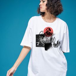 SMARTEES Women Graphic Printed Round Neck Cotton Oversized T-shirt-image-45