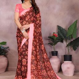 Moda Rapido Floral Printed Zari Saree-picture-7
