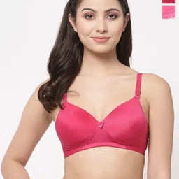 College Girl Women Pack of 2 Solid Lightly Padded Medium Coverage T-shirt Bra-picture-46