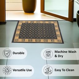 Kuber Industries 2-Pcs Grey Geometric Rectangular Anti-Skid Doormats image 5