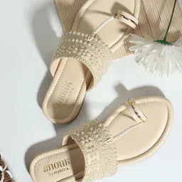 Anouk Women Ethnic Embellished One Toe Flats-image-54