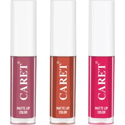 CARET ORGANIC Set Of 3 Super-Pigmented Liquid Matte Lipsticks - 6 ml Each - 2 - 6 - 4-16