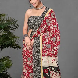 Panzora Ajrak Block Block Print Saree image 3