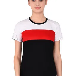 BEYOU FASHION Women Colourblocked Applique Slim Fit T-shirt-image-70