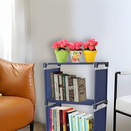 Decent Hut Blue Metal 3-Tier Open Book Shelf-26