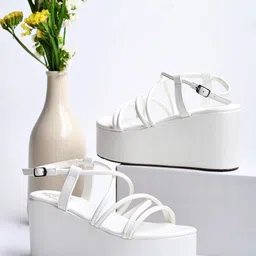 Stylestry Block Sandals with Buckles-40