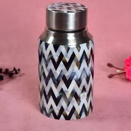 THE HOME CO. White & Blue Single Stainless Steel Printed Water Bottle-29