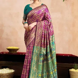 KALINI Woven Design Zari Silk Blend Banarasi Saree-50