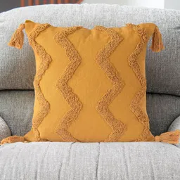 SASHAA WORLD Yellow Striped Square Cushion Covers-image-70