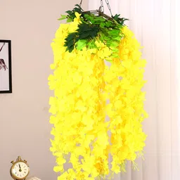 ARICK DECOR Yellow 10 Pieces Hanging Artificial Flower-21