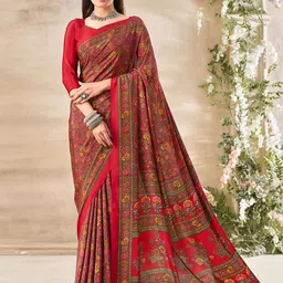 Reboot Fashions Floral Pure  Bandhani Saree-image-17