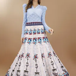 SAPTRANGI Kalamkari Digital Printed Maxi Skirt-21