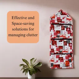 Kuber Industries White & Red Printed Wardrobe Multi-Utility Organisers image 3