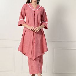 Laado - Pamper Yourself Women Pleated Pure Cotton Kurta with Palazzos-image-32