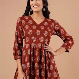 Rangun Women Floral Printed V-Neck Anarkali Kurti-picture-47