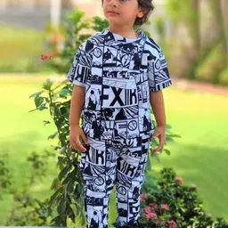 ZIKIGO Unisex Kids Printed T-shirt with Trousers-38
