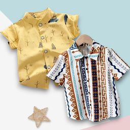 VANI COUTURE Pack of 2 Polycotton Printed Shirts-image-73