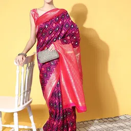 Anouk Rustic Zari Silk Blend Dharmavaram Saree image 5