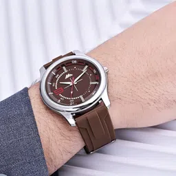 DOUBLERUN Men Dial & Bracelet Style Straps Analogue Multi Function Watch H05NMT-55 image 4