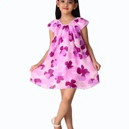 HERE&NOW Girls Floral Print A-Line Dress-picture-33